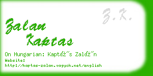 zalan kaptas business card